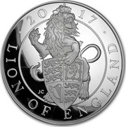 UK 500 Pounds Queen's Beast Lion 2017 20 17 LION OF ENGLAND JC coin reverse