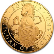 UK 500 Pounds Queen's Beast Unicorn 2017 20 17 UNICORN OF SCOTLAND JC coin reverse