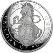 UK 500 Pounds Queen's Beast Unicorn 2017 20 17 UNICORN OF SCOTLAND JC coin reverse