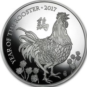UK 500 Pounds Year of the Rooster 2017 Proof YEAR OF THE ROOSTER 2017 coin reverse