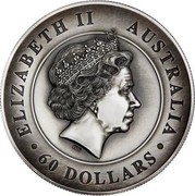 Australia 60 Dollars Australian Koala 2018 P Antique High Relief ELIZABETH II AUSTRALIA 60 DOLLARS IRB coin obverse Australia 60 Dollars Australian Koala 2018 P Antique High Relief ELIZABETH II AUSTRALIA 60 DOLLARS IRB coin obverse