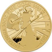 UK 800 Pounds Britannia 2017 Proof BRITANNIA 30OZ FINE GOLD 999.9 2017 LWT coin reverse