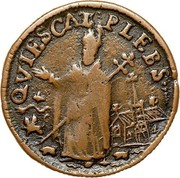 USA Farthing Mark Newby 1681-82 KM# 1 QVIESCAT PLEBS coin reverse USA Farthing Mark Newby 1681-82 KM# 1 QVIESCAT PLEBS coin reverse