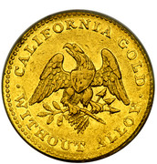 USA Half Eagle Norris, Gregg & Norris Half Eagle 1849 KM# 41.3 CALIFORNIA GOLD WITHOUT ALLOY coin obverse
