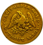 USA Half Eagle 1849 KM# 41.4 Norris, Greig, & Norris CALIFORNIA GOLD WITHOUT ALLOY coin obverse