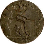 UK Half Penny Warwickshire - Wilkinson 1790  HALF PENNY 1793 coin reverse UK Half Penny Warwickshire - Wilkinson 1790  HALF PENNY 1793 coin reverse