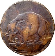 USA Halfpenny 1694 KM# Tn8.2 Elephant Tokens - coin obverse USA Halfpenny 1694 KM# Tn8.2 Elephant Tokens - coin obverse