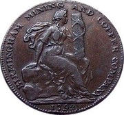UK Halfpenny (Birmingham / Mining & Copper Co.) BIRMINGHAM MINING AND COPPER COMPANY 1792 coin obverse UK Halfpenny (Birmingham / Mining & Copper Co.) BIRMINGHAM MINING AND COPPER COMPANY 1792 coin obverse