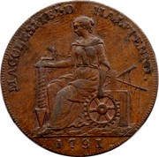 UK Halfpenny Cheshire - Macclesfield & Charles Roe Copper Works 1791  MACCLESFIELD HALFPENNY 1791 coin reverse UK Halfpenny Cheshire - Macclesfield & Charles Roe Copper Works 1791  MACCLESFIELD HALFPENNY 1791 coin reverse