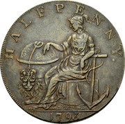 UK Halfpenny (Hampshire - Emsworth / Peace and Plenty) HALFPENNY. 1794 coin obverse UK Halfpenny (Hampshire - Emsworth / Peace and Plenty) HALFPENNY. 1794 coin obverse