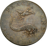 UK Halfpenny (Hampshire - Emsworth / Peace and Plenty) PEACE AND PLENTY. coin reverse UK Halfpenny (Hampshire - Emsworth / Peace and Plenty) PEACE AND PLENTY. coin reverse