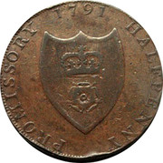 UK Halfpenny (Hampshire - Portsmouth / W. Taylor) PROMISSORY HALFPENNY 1791 coin reverse UK Halfpenny (Hampshire - Portsmouth / W. Taylor) PROMISSORY HALFPENNY 1791 coin reverse