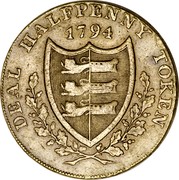 UK Halfpenny (Kent - Deal) DEAL HALFPENNY TOKEN 1794 coin reverse