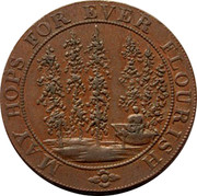 UK Halfpenny Kent - Lamberhurst / T. Foster 1794  MAY HOPS FOR EVER FLOURISH coin obverse UK Halfpenny Kent - Lamberhurst / T. Foster 1794  MAY HOPS FOR EVER FLOURISH coin obverse