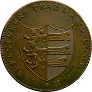 UK Halfpenny Kent - Sandwich / T. Bundock ND (1794)  MANUFACTURERS TRADE AND COMMERCE coin obverse UK Halfpenny Kent - Sandwich / T. Bundock ND (1794)  MANUFACTURERS TRADE AND COMMERCE coin obverse
