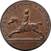 UK Halfpenny (Suffolk - Blything / Yeomanry) LOYAL SUFFOLK YEOMANRY FIRST TROOP coin obverse