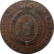 UK Halfpenny (Suffolk - Blything / Yeomanry) BLYTHING HUN DRED HALFPENNY LIBERTY ∙ LOYALTY ∙ PROPERTY SUFFOLK 1794 coin reverse