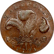 UK Halfpenny Sussex - Brighton 1794  HALFPENNY 1794 coin reverse UK Halfpenny Sussex - Brighton 1794  HALFPENNY 1794 coin reverse