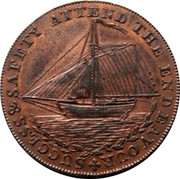 UK Halfpenny Sussex - Hastings 1794  SUCCESS & SAFETY ATTEND THE ENDEAVOUR coin obverse UK Halfpenny Sussex - Hastings 1794  SUCCESS & SAFETY ATTEND THE ENDEAVOUR coin obverse