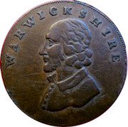 UK Halfpenny (Warwickshire - Shakespeare) WARWICKSHIRE coin obverse UK Halfpenny (Warwickshire - Shakespeare) WARWICKSHIRE coin obverse