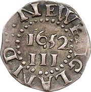 USA III Pence 1652 KM# 12 Pine Tree NEW ENGLAND III coin reverse