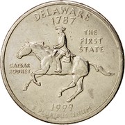 USA Quarter Dollar Delaware 1999 D KM# 293 DELAWARE 1787 THE FIRST STATE CAESAR RODNEY E PLURIBUS UNUM coin reverse USA Quarter Dollar Delaware 1999 D KM# 293 DELAWARE 1787 THE FIRST STATE CAESAR RODNEY E PLURIBUS UNUM coin reverse
