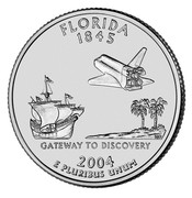USA Quarter Dollar Florida 2004 D KM# 356 FLORIDA 1845 E PLURIBUS UNUM GATEWAY TO DISCOVERY coin reverse USA Quarter Dollar Florida 2004 D KM# 356 FLORIDA 1845 E PLURIBUS UNUM GATEWAY TO DISCOVERY coin reverse