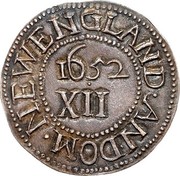 USA Shilling Willow Tree 1652 KM# 10 NEW ENGLAND DO XII coin reverse USA Shilling Willow Tree 1652 KM# 10 NEW ENGLAND DO XII coin reverse