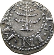 USA VI Pence 1652 KM# 14 Pine Tree ∙ MASATHVSETS ∙ IN ∙ coin obverse USA VI Pence 1652 KM# 14 Pine Tree ∙ MASATHVSETS ∙ IN ∙ coin obverse