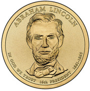 USA $1 Abraham Lincoln 2010 P KM# 478 ABRAHAM LINCOLN IN GOD WE TRUST 16TH PRESIDENT 1861-1865 coin obverse USA $1 Abraham Lincoln 2010 P KM# 478 ABRAHAM LINCOLN IN GOD WE TRUST 16TH PRESIDENT 1861-1865 coin obverse