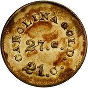 USA 1 Dol California Gold A. Bechtler (1842-52) KM# 83.2 CAROLINA GOLD . 21. C. 27. G. coin reverse USA 1 Dol California Gold A. Bechtler (1842-52) KM# 83.2 CAROLINA GOLD . 21. C. 27. G. coin reverse