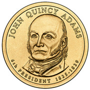 USA $1 John Quincy Adams 2008 P KM# 427 JOHN QUINCY ADAMS 6TH PRESIDENT 1825-1829 coin obverse USA $1 John Quincy Adams 2008 P KM# 427 JOHN QUINCY ADAMS 6TH PRESIDENT 1825-1829 coin obverse