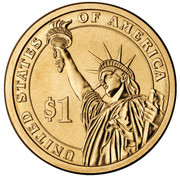 USA $1 John Quincy Adams 2008 P KM# 427 UNITED STATES OF AMERICA $1 coin reverse USA $1 John Quincy Adams 2008 P KM# 427 UNITED STATES OF AMERICA $1 coin reverse