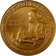 USA $10 Abigail Adams 2007 W KM# 408 ∙ UNITED STATES OF AMERICA ∙ E PLURIBUS UNUM ∙ $10 ∙ 1/2 OZ. .9999 FINE GOLD 