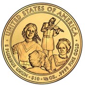USA $10 Eliza Johnson 2011 W KM# 509 ∙ UNITED STATES OF AMERICA ∙ E PLURIBUS UNUM ∙ $10 ∙ 1/2 OZ. .9999 FINE GOLD coin reverse USA $10 Eliza Johnson 2011 W KM# 509 ∙ UNITED STATES OF AMERICA ∙ E PLURIBUS UNUM ∙ $10 ∙ 1/2 OZ. .9999 FINE GOLD coin reverse