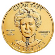 USA $10 Helen Taft 2013 W KM# 563 HELEN TAFT LIBERTY 28th 1909 - 1913 IN GOD WE TRUST coin obverse USA $10 Helen Taft 2013 W KM# 563 HELEN TAFT LIBERTY 28th 1909 - 1913 IN GOD WE TRUST coin obverse