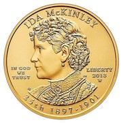 USA $10 Ida McKinley 2013 W KM# 561 IDA McKINLEY LIBERTY 25th 1897 - 1901 IN GOD WE TRUST coin obverse USA $10 Ida McKinley 2013 W KM# 561 IDA McKINLEY LIBERTY 25th 1897 - 1901 IN GOD WE TRUST coin obverse