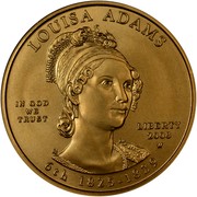 USA $10 Louisa Adams 2008 W KM# 431 LOUISA ADAMS LIBERTY 2008 W 6th 1825 - 1829 IN GOD WE TRUST coin obverse USA $10 Louisa Adams 2008 W KM# 431 LOUISA ADAMS LIBERTY 2008 W 6th 1825 - 1829 IN GOD WE TRUST coin obverse