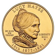 USA $10 Lucy Hayes 2011 W KM# 511 LUCY HAYES LIBERTY 2011 W 19th 1877 - 1881 IN GOD WE TRUST coin obverse USA $10 Lucy Hayes 2011 W KM# 511 LUCY HAYES LIBERTY 2011 W 19th 1877 - 1881 IN GOD WE TRUST coin obverse