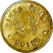 USA 2 ½ Doll's (1861) KM# 71 J. J. Conway * PIKES PEAK * 2 ½ DOLL'S coin reverse USA 2 ½ Doll's (1861) KM# 71 J. J. Conway * PIKES PEAK * 2 ½ DOLL'S coin reverse