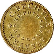 USA 5 Dollars. C. Bechtler (1831-42) KM# 99.1 NORTH CAROLINA GOLD. 5 DOLLARS. 20 CARATS. 150. G. coin reverse USA 5 Dollars. C. Bechtler (1831-42) KM# 99.1 NORTH CAROLINA GOLD. 5 DOLLARS. 20 CARATS. 150. G. coin reverse
