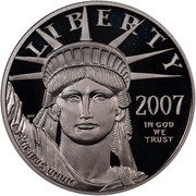 USA $50 American Eagle 2007 W Reverse Proof KM# 416 LIBERTY 2007 IN GOD WE TRUST E PLURIBUS UNUM coin obverse USA $50 American Eagle 2007 W Reverse Proof KM# 416 LIBERTY 2007 IN GOD WE TRUST E PLURIBUS UNUM coin obverse