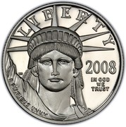 USA $50 American Eagle 2008 W Proof KM# 436 LIBERTY IN GOD WE TRUST E PLURIBUS UNUM 2008 coin obverse USA $50 American Eagle 2008 W Proof KM# 436 LIBERTY IN GOD WE TRUST E PLURIBUS UNUM 2008 coin obverse