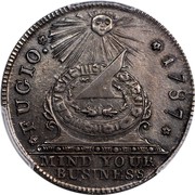 USA Cent 1787 KM# EA34a Fugio Cents FUGIO. MIND YOUR BUSINESS coin obverse USA Cent 1787 KM# EA34a Fugio Cents FUGIO. MIND YOUR BUSINESS coin obverse