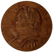 USA Connec Horned Bust 1787 KM# 14 AUCTORI ∙ CONNEC ∙ coin obverse USA Connec Horned Bust 1787 KM# 14 AUCTORI ∙ CONNEC ∙ coin obverse
