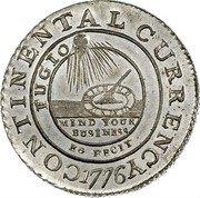 USA Continental Currency Dollar 1776 KM# EA2 CONTINENTAL CURRENCY FUGIO MIND YOUR BUSINESS EG FECIT coin obverse USA Continental Currency Dollar 1776 KM# EA2 CONTINENTAL CURRENCY FUGIO MIND YOUR BUSINESS EG FECIT coin obverse