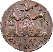USA Copper 1787 KM# 6 Nova Eboracs EXCELSIOR coin reverse USA Copper 1787 KM# 6 Nova Eboracs EXCELSIOR coin reverse