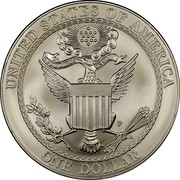 USA Dollar American Bald Eagle 2008 P KM# 439 UNITED STATES OF AMERICA E PLURIBUS UNUM P JL ONE DOLLAR coin reverse
