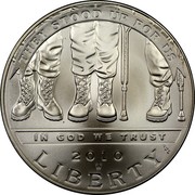 USA Dollar American Veterans Disabled for Life 2010 W KM# 479 THEY STOOD UP FOR US IN GOD WE TRUST LIBERTY 2010 coin obverse USA Dollar American Veterans Disabled for Life 2010 W KM# 479 THEY STOOD UP FOR US IN GOD WE TRUST LIBERTY 2010 coin obverse