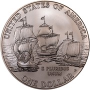 USA Dollar Jamestown 400th Anniversary 2007 P KM# 405 UNITED STATES OF AMERICA ONE DOLLAR E PLURIBUS UNUM P coin reverse USA Dollar Jamestown 400th Anniversary 2007 P KM# 405 UNITED STATES OF AMERICA ONE DOLLAR E PLURIBUS UNUM P coin reverse